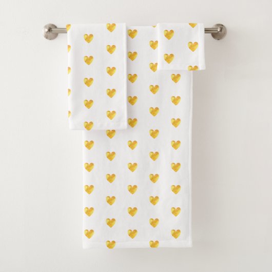 Schattige gouden harten bad handdoek (Insitu)