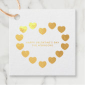 Schattige gouden harten moderne aangepaste Valenti Bedankjes Labels (Voorkant)