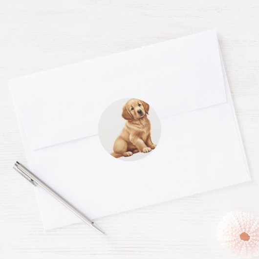 schattige gouden kapper ronde sticker (Envelop)