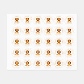 schattige Gouden Leeuw Verjaardag Dank u sticker (Vel)