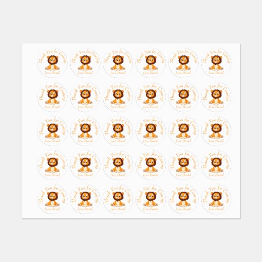 schattige Gouden Leeuw Verjaardag Dank u sticker (Vel)