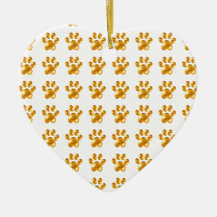 Schattige Gouden Pootjes Keramisch Ornament