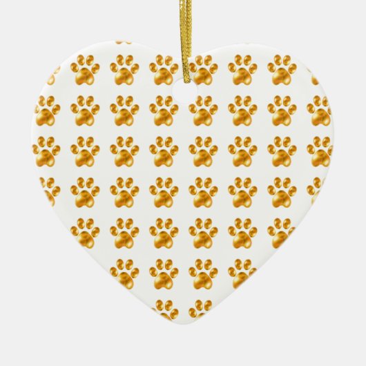 Schattige Gouden Pootjes Keramisch Ornament (Voorkant)