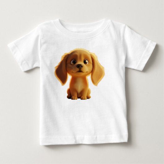 Schattige Gouden Puppy 3D Illustratie (Voorkant)