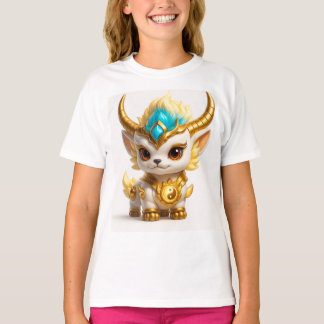 Schattige Gouden Ram Fantasy T-Shirt – Aardige Myt