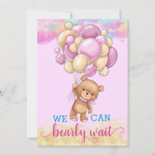 Schattige Gouden Regenboog Teddybeer Ballonnen Bab Kaart