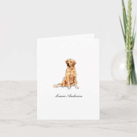 Schattige Gouden Retriever aquarel gevouwen Bedankkaart (Voorkant)