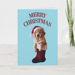 Schattige Gouden Retriever Kerst Vakantiekaart Bedankkaart