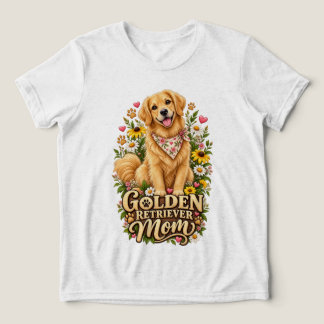 Schattige Gouden Retriever Moeder Bloemige Hond Li Tri-Blend Shirt