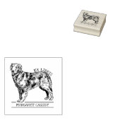 Schattige Gouden Retriever Vintage Ex Libris Hond Rubberstempel (Gestempeld)