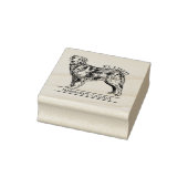 Schattige Gouden Retriever Vintage Ex Libris Hond Rubberstempel (Stempel)