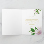 Schattige gouden roze bloem vrijgezellenfeestje bedankkaart (Binnen)