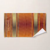 Schattige Gouden Sinaasappel en gouden strepen Geo Bad Handdoek (Handdoek)