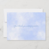 Schattige Gouden Sterren Blauwe Wolken Script Beda Bedankkaart (Achterkant)