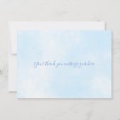 Schattige Gouden Sterren Blauwe Wolken Script Beda Bedankkaart (Achterkant)