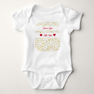 Schattige gouden sterren kleine zus personaliseren romper