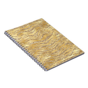 Schattige Gouden Tijgerhuid Print Patroon Dierenli Notitieboek