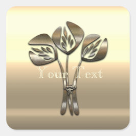 Schattige Gouden Tulpen Dank u Tuinier Bloemist Fl Vierkante Sticker