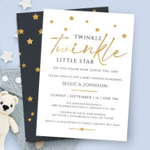 Schattige Gouden Twinkle Twinkle Little Star Baby 