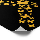 Schattige gouden vlinders lint kinderkankerprijs poster (Hoek)