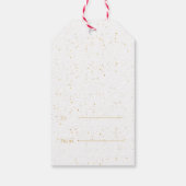 Schattige gouden vreugde aan de wereld vrolijk ker cadeaulabel (Achterkant)