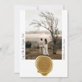 Schattige gouden waszegel foto minimalistische bew save the date (Voorkant)