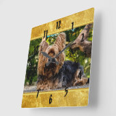 Schattige goudfolie van Yorkshire Vierkante Klok (Hoek)