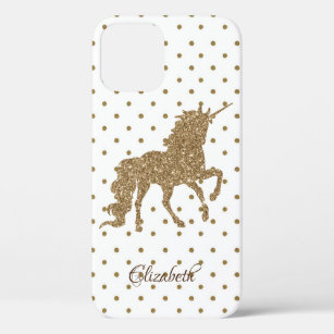 Schattige goudglitter Unicorn, pooldots Case-Mate iPhone Case