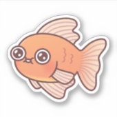Schattige Goudvis Doodle Sticker (Voorkant)