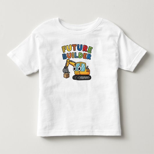 Schattige Graafmachine Toekomstige Bouwer Kinder Shirts (Voorkant)