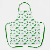 Schattige Gradient Green Shamrock Pattern Schort (Voorkant)