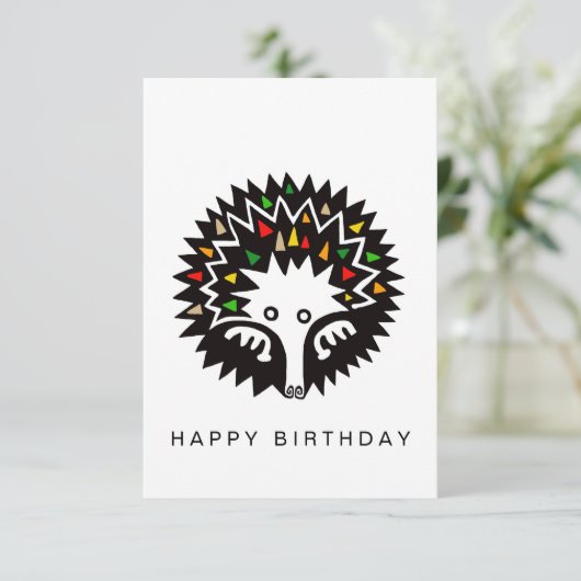 Schattige grafisch ECHIDNA - Wildlife - Conservati Bedankkaart (Staand voorkant)