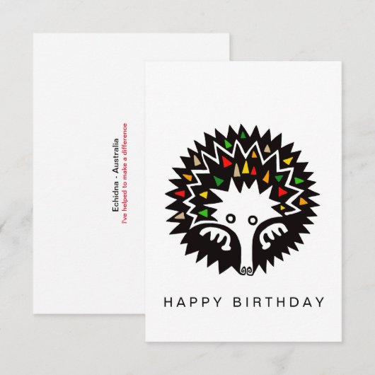 Schattige grafisch ECHIDNA - Wildlife - Conservati Bedankkaart (Voorkant / Achterkant)