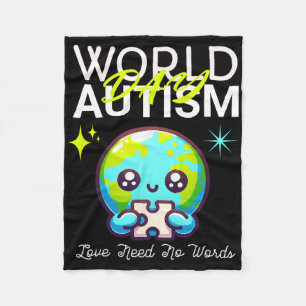 Schattige Graphic Earth Autisme Dag Papa Moeder Jo Fleece Deken