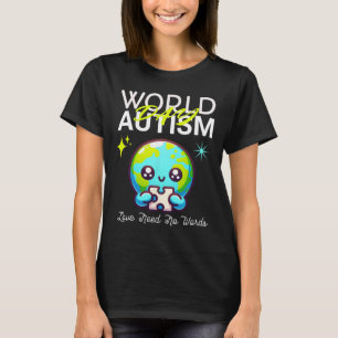 Schattige Graphic Earth Autisme Dag Papa Moeder Jo T-shirt