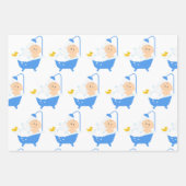 Schattige & Grappig Baby shower Bad Geel Duckie Inpakpapier Vel (Voorkant 2)