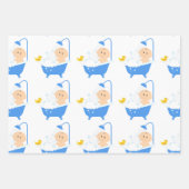 Schattige & Grappig Baby shower Bad Geel Duckie Inpakpapier Vel (Voorkant)