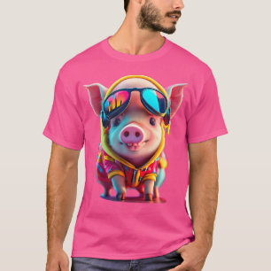 Schattige Grappig Baby Varken Boerderij Dierenvrie T-shirt