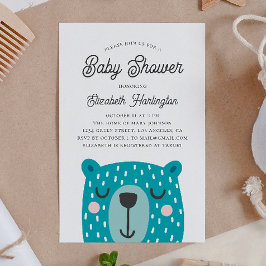 Schattige grappig beest voor jongen. Blauw beren b Kaart