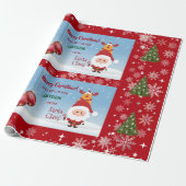 Schattige grappig cadeau van Santa Claus Rudolph v Cadeaupapier (Uitgerold)