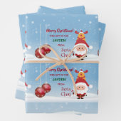 Schattige grappig cadeau van Santa Claus Rudolph v Inpakpapier Vel (In situ)