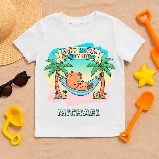 Schattige Grappig Capybara :Capy Uur: Elk uur Cart