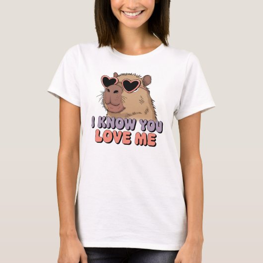 Schattige & Grappig Capybara Ik weet dat je van me T-shirt (Voorkant)