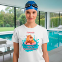 Schattige Grappig Capybara World's Okayest Zwemmer