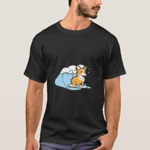 Schattige Grappig Corgi Dog Surfen Riding Waves An T-shirt