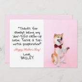 Schattige Grappig | Custom Pet Photo Dog Moederdag Feestdagenkaart (Voorkant / Achterkant)