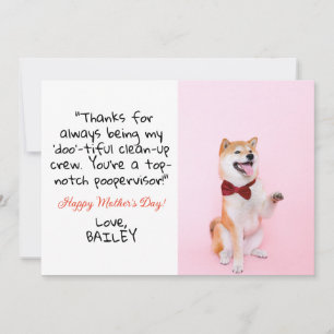 Schattige Grappig Custom Pet Photo Dog Moederdag Feestdagenkaart