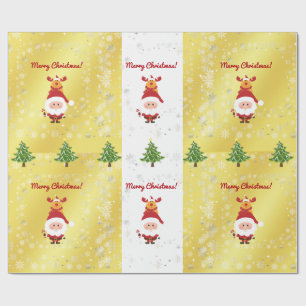 Schattige Grappig Elegant Rudolph Kerstbomen Cadeaupapier