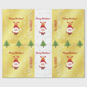 Schattige Grappig Elegant Rudolph Santa Gepersonal Cadeaupapier