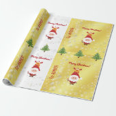 Schattige Grappig Elegant Rudolph Santa Gepersonal Cadeaupapier (Uitgerold)